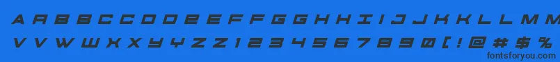futureforcesrtitleital Font – Black Fonts on Blue Background