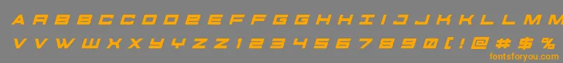 futureforcesrtitleital-Schriftart – Orangefarbene Schriften auf grauem Hintergrund