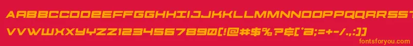 futureforcessemital Font – Orange Fonts on Red Background