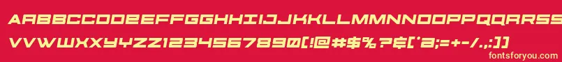 futureforcessemital Font – Yellow Fonts on Red Background