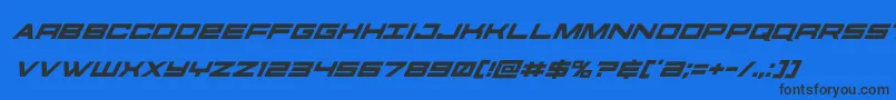 futureforcessuperital Font – Black Fonts on Blue Background