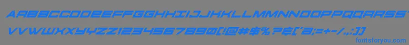 フォントfutureforcessuperital – 灰色の背景に青い文字