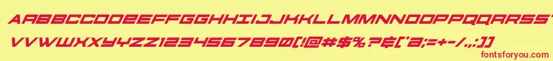 futureforcessuperital Font – Red Fonts on Yellow Background