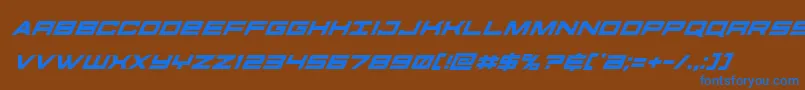 Czcionka futureforcessuperital – niebieskie czcionki na brązowym tle