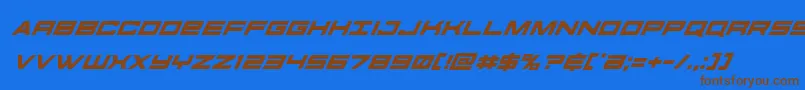 futureforcessuperital Font – Brown Fonts on Blue Background