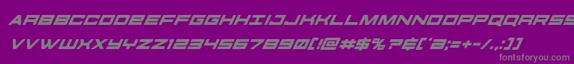 futureforcessuperital-Schriftart – Graue Schriften auf violettem Hintergrund