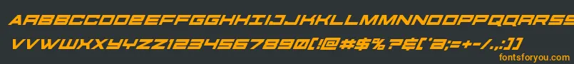 futureforcessuperital Font – Orange Fonts on Black Background