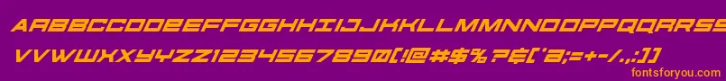 futureforcessuperital Font – Orange Fonts on Purple Background