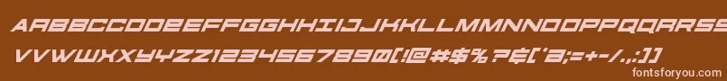 Weitere Informationen zur futureforcessuperital-Schriftart futureforcessuperital-Schriftart – Rosa Schriften auf braunem Hintergrund