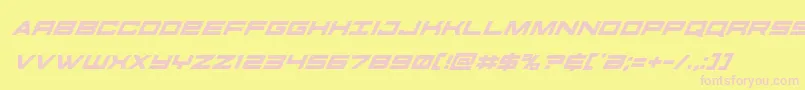 futureforcessuperital Font – Pink Fonts on Yellow Background