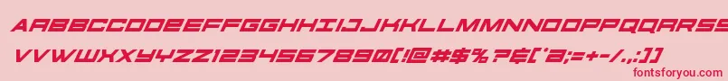 Czcionka futureforcessuperital – czerwone czcionki na różowym tle