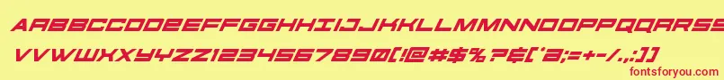 futureforcessuperital Font – Red Fonts on Yellow Background