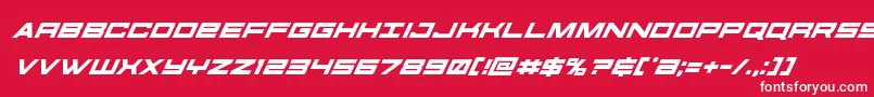 Czcionka futureforcessuperital – białe czcionki na czerwonym tle