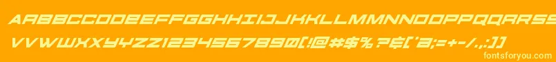 Czcionka futureforcessuperital – żółte czcionki na pomarańczowym tle