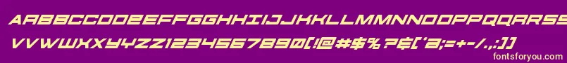 futureforcessuperital Font – Yellow Fonts on Purple Background