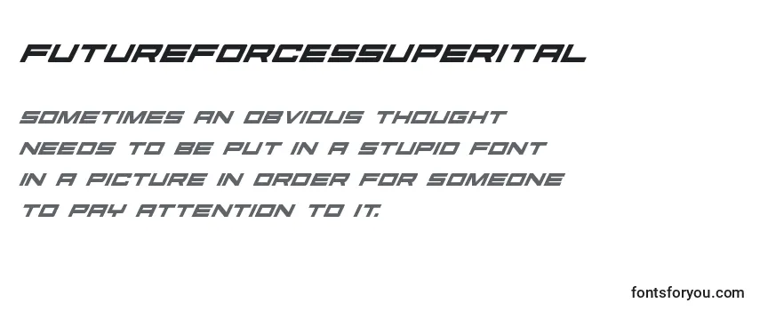 Обзор шрифта Futureforcessuperital (127526)