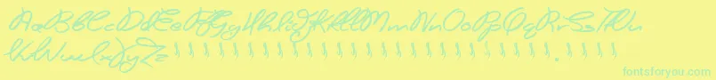 Futures Past Font – Green Fonts on Yellow Background