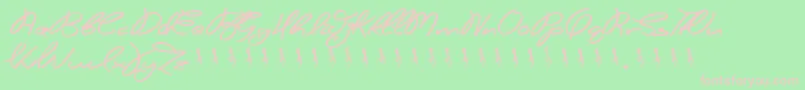 フォントFutures Past – 緑の背景にピンクのフォント