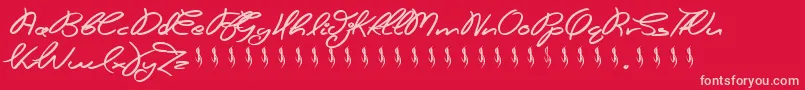 Futures Past Font – Pink Fonts on Red Background