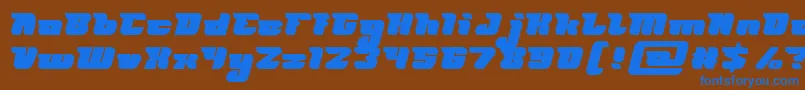 FUTURISM Bold-Schriftart – Blaue Schriften auf braunem Hintergrund