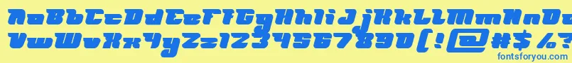 Czcionka FUTURISM Bold – niebieskie czcionki na żółtym tle