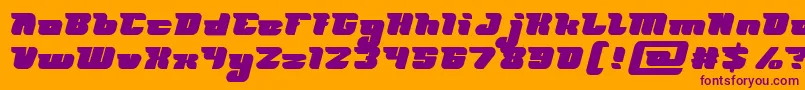 FUTURISM Bold-Schriftart – Violette Schriften auf orangefarbenem Hintergrund