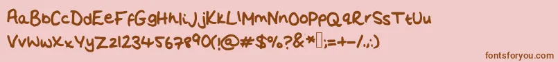 Police FloSHandwriting – polices brunes sur fond rose