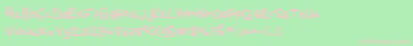 FloSHandwriting Font – Pink Fonts on Green Background