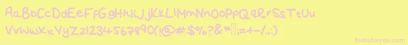 FloSHandwriting Font – Pink Fonts on Yellow Background