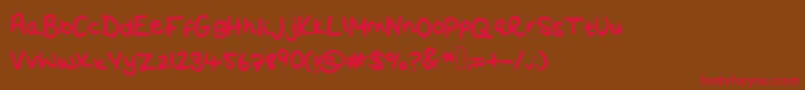 FloSHandwriting Font – Red Fonts on Brown Background