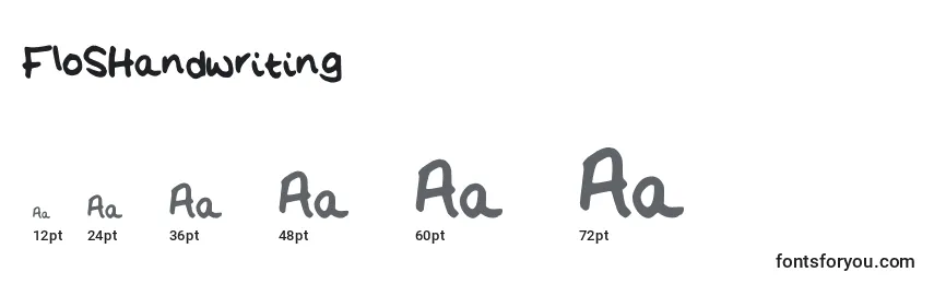 Размеры шрифта FloSHandwriting