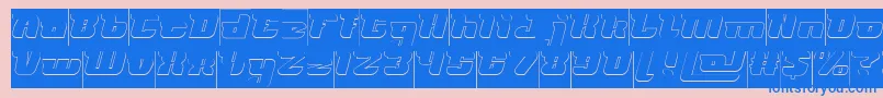 FUTURISM Hollow Inverse Font – Blue Fonts on Pink Background