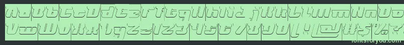 Шрифт FUTURISM Hollow Inverse – зелёные шрифты на чёрном фоне