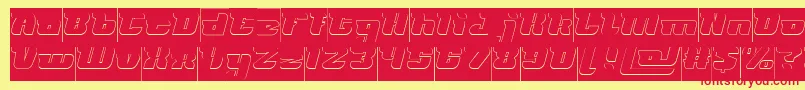 FUTURISM Hollow Inverse Font – Red Fonts on Yellow Background