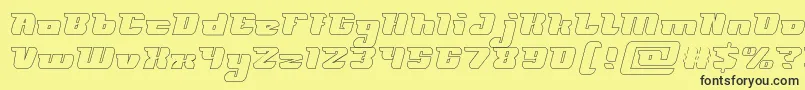 FUTURISM Hollow Font – Black Fonts on Yellow Background