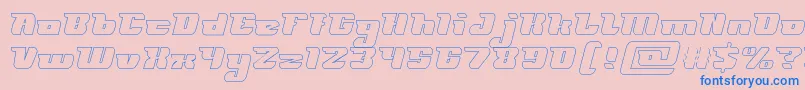 FUTURISM Hollow Font – Blue Fonts on Pink Background