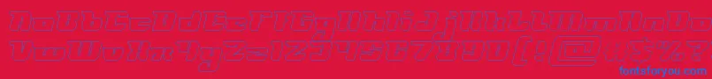 FUTURISM Hollow Font – Blue Fonts on Red Background