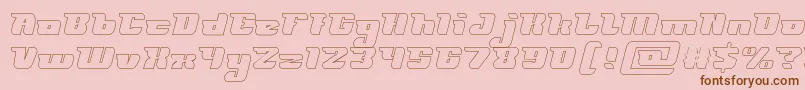 FUTURISM Hollow Font – Brown Fonts on Pink Background