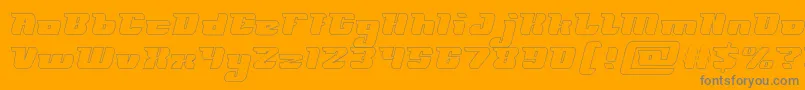 FUTURISM Hollow Font – Gray Fonts on Orange Background