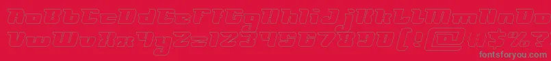 FUTURISM Hollow-fontti – harmaat kirjasimet punaisella taustalla