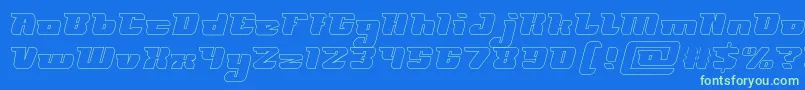 FUTURISM Hollow Font – Green Fonts on Blue Background