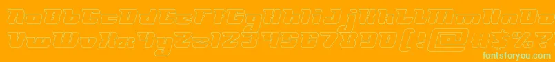 FUTURISM Hollow Font – Green Fonts on Orange Background
