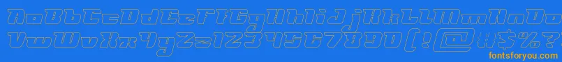 FUTURISM Hollow Font – Orange Fonts on Blue Background