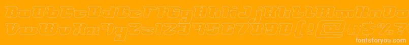 FUTURISM Hollow Font – Pink Fonts on Orange Background
