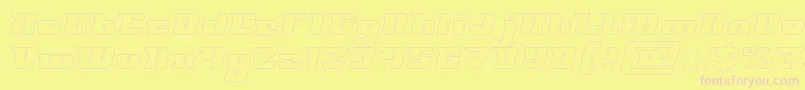 FUTURISM Hollow Font – Pink Fonts on Yellow Background