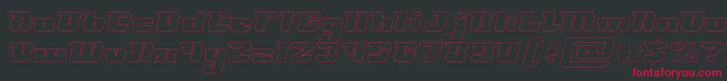 FUTURISM Hollow Font – Red Fonts on Black Background