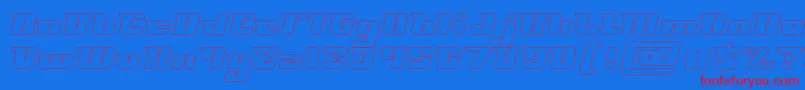 FUTURISM Hollow-fontti – punaiset fontit sinisellä taustalla