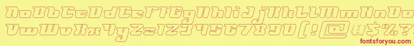 FUTURISM Hollow Font – Red Fonts on Yellow Background