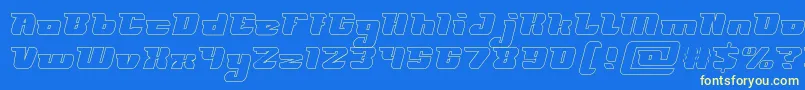 FUTURISM Hollow Font – Yellow Fonts on Blue Background