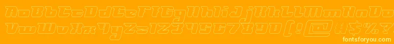 FUTURISM Hollow Font – Yellow Fonts on Orange Background